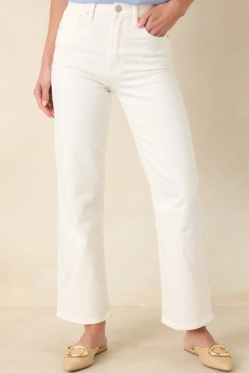 Women's Hard At Work White Straight Leg Jeans | 95% Cotton 4% Elasterell & 1% Spandex 4