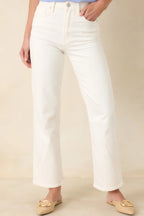 Women's Hard At Work White Straight Leg Jeans | 95% Cotton 4% Elasterell & 1% Spandex 4