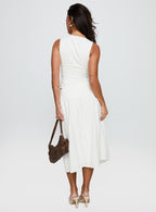 Women's Heart Of Gold Linen Blend Midi Skirt White 4