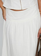 Women's Heart Of Gold Linen Blend Midi Skirt White 5