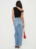 Women's Henesey High Rise Straight Leg Jeans Mid Blue Wash | High-rise straight-leg jeans 4