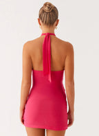 Women's Henrietta Collection | Halterneck Mini Dress with Semi-Sheer Design | Flattering Cut for Bold Nights - Women's | 4