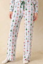 Women's Holiday Brigade White Multi Nutcracker Pajama Pants | 95% Polyester & 5% Spandex 0
