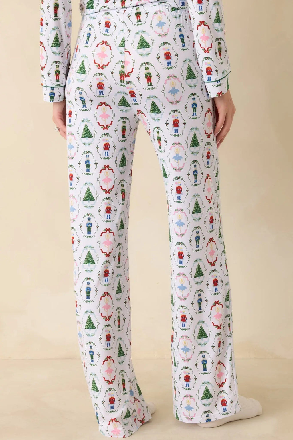 Women's Holiday Brigade White Multi Nutcracker Pajama Pants | 95% Polyester & 5% Spandex 4
