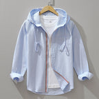 Women's Hooded Cotton Shirt with Zipper Closure | Length: Standard 0