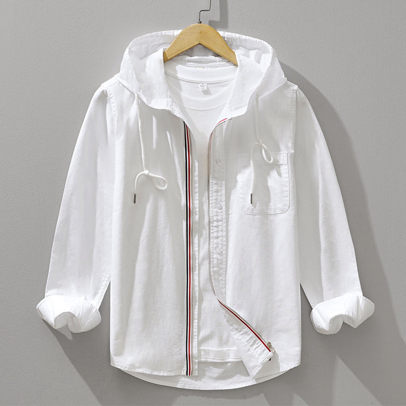 Women's Hooded Cotton Shirt with Zipper Closure | Length: Standard 1