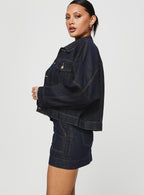 Women's Hughes Mini Skirt Dark Wash Denim | Dark wash denim Mini skirt 1