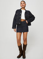 Women's Hughes Mini Skirt Dark Wash Denim | Dark wash denim Mini skirt 3