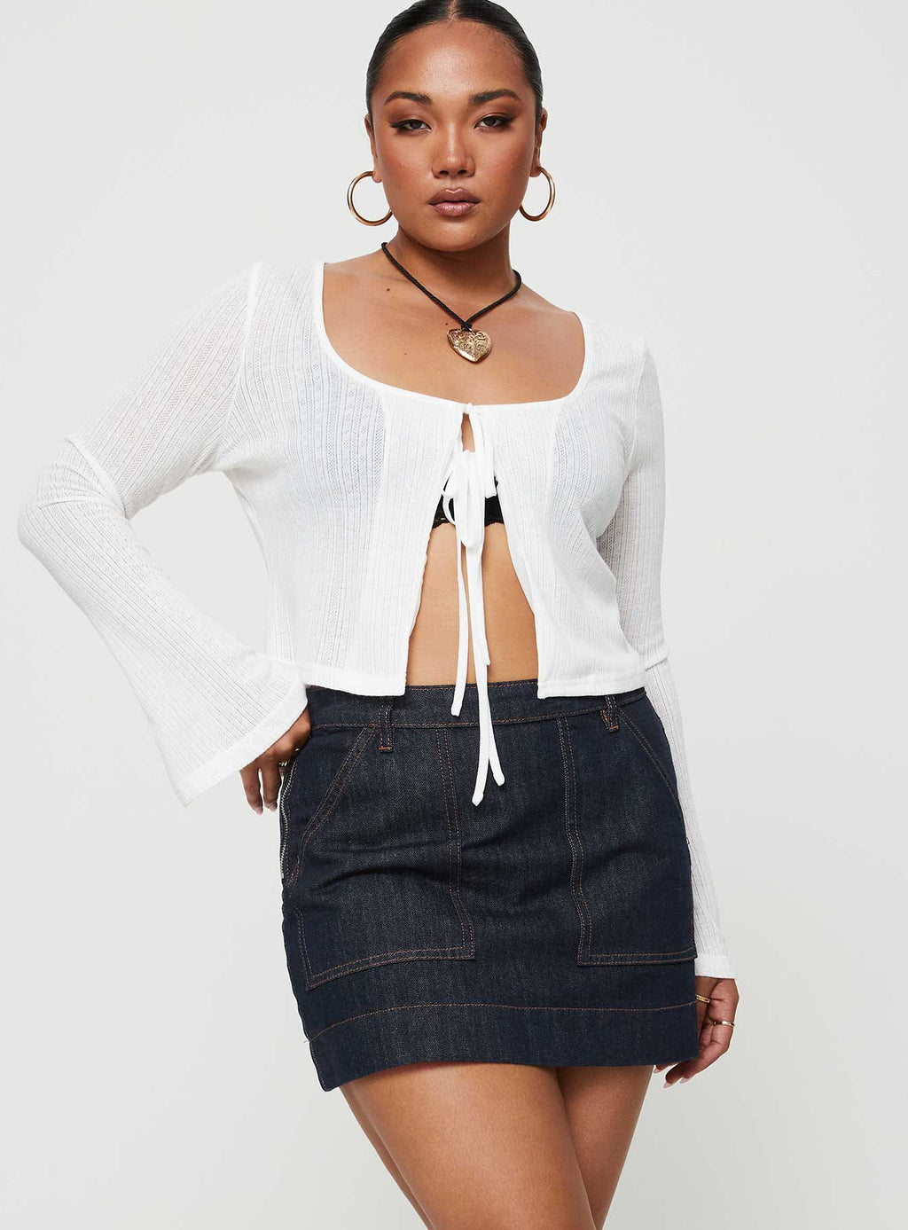 Women's Hughes Mini Skirt Dark Wash Denim | Dark wash denim Mini skirt 4