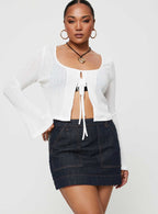 Women's Hughes Mini Skirt Dark Wash Denim | Dark wash denim Mini skirt 4
