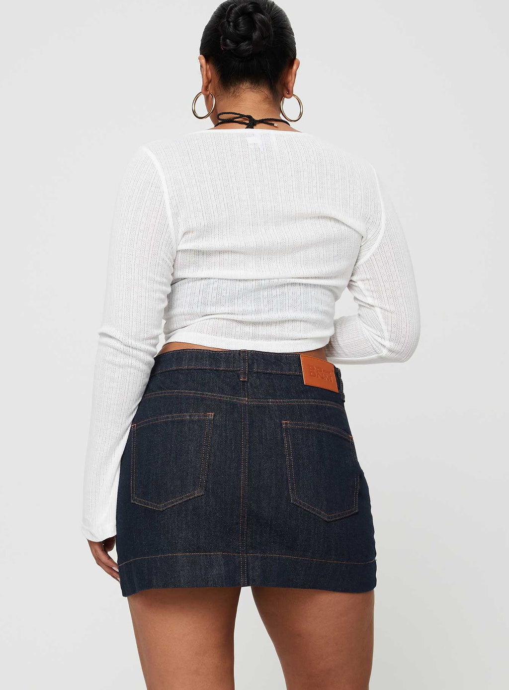 Women's Hughes Mini Skirt Dark Wash Denim | Dark wash denim Mini skirt 6