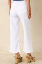Women's I'll Be Straightforward White Cotton Denim Cropped Wide Leg Jeans | 96% Cotton 5