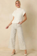 Women's I'm Sure of It Ivory Cable Knit Sleeveless Mock Neck Sweater | 60% Cotton & 40% Acrylic 0