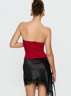 Women's Idette Lace Asymmetrical Mini Skirt Black | Asymmetrical mini skirt with lace trim detail 4