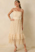 Women's In The Long Run Natural Embroidered Midi Dress | 100% Polyester 0