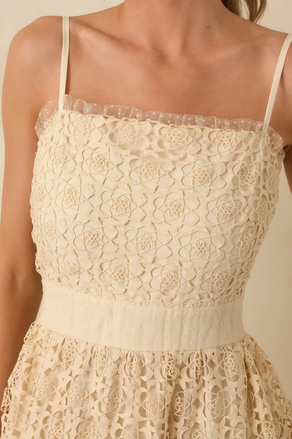 Women's In The Long Run Natural Embroidered Midi Dress | 100% Polyester 1
