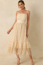 Women's In The Long Run Natural Embroidered Midi Dress | 100% Polyester 2