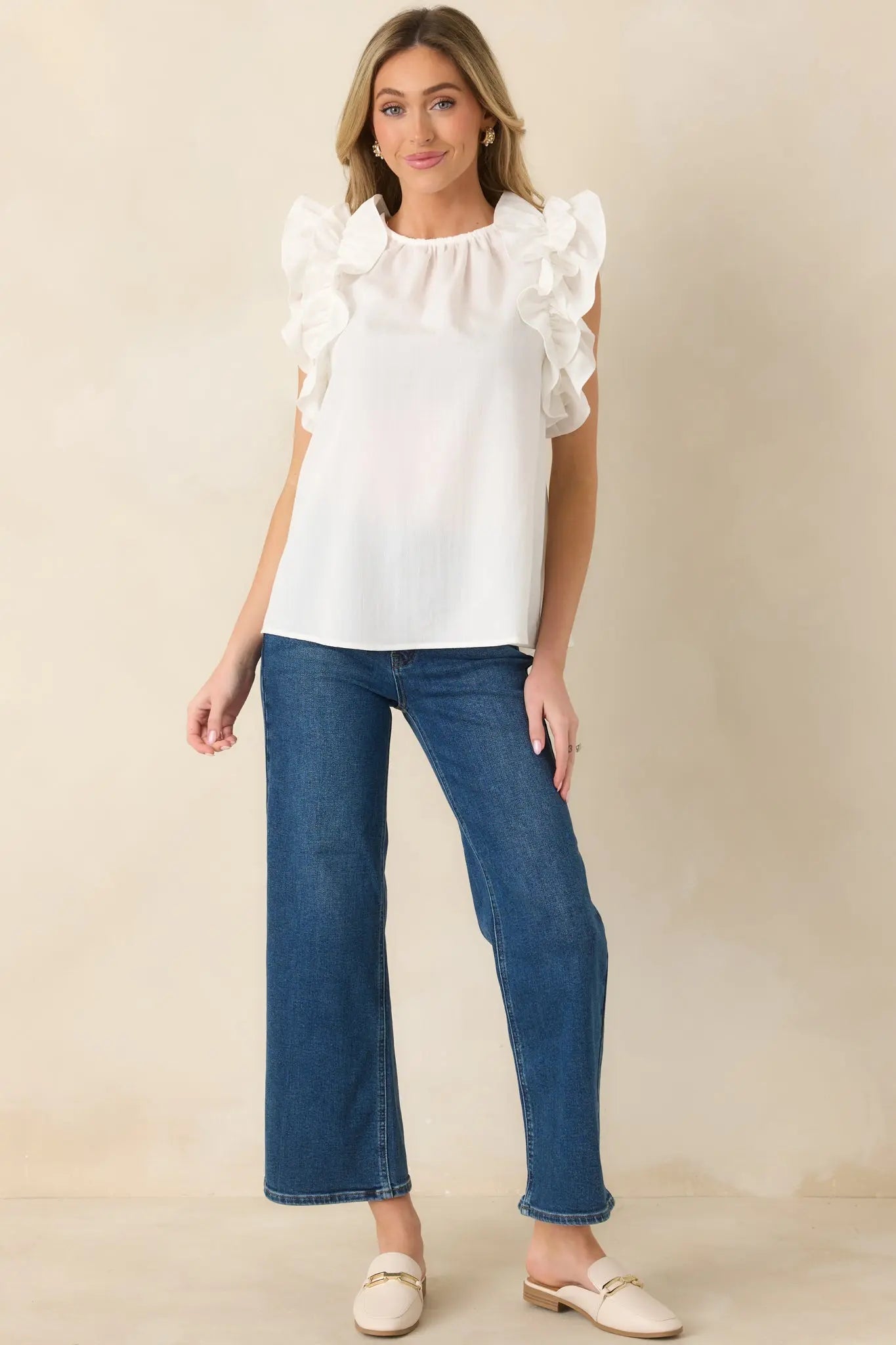 Women's Into The Clouds Dark Wash Cropped Wide Leg Jeans | 96% Cotton 1