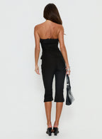 Women's Isalyn Tailored Capri Pants Black Pinstripe | Capri pants with tailored detailing 4