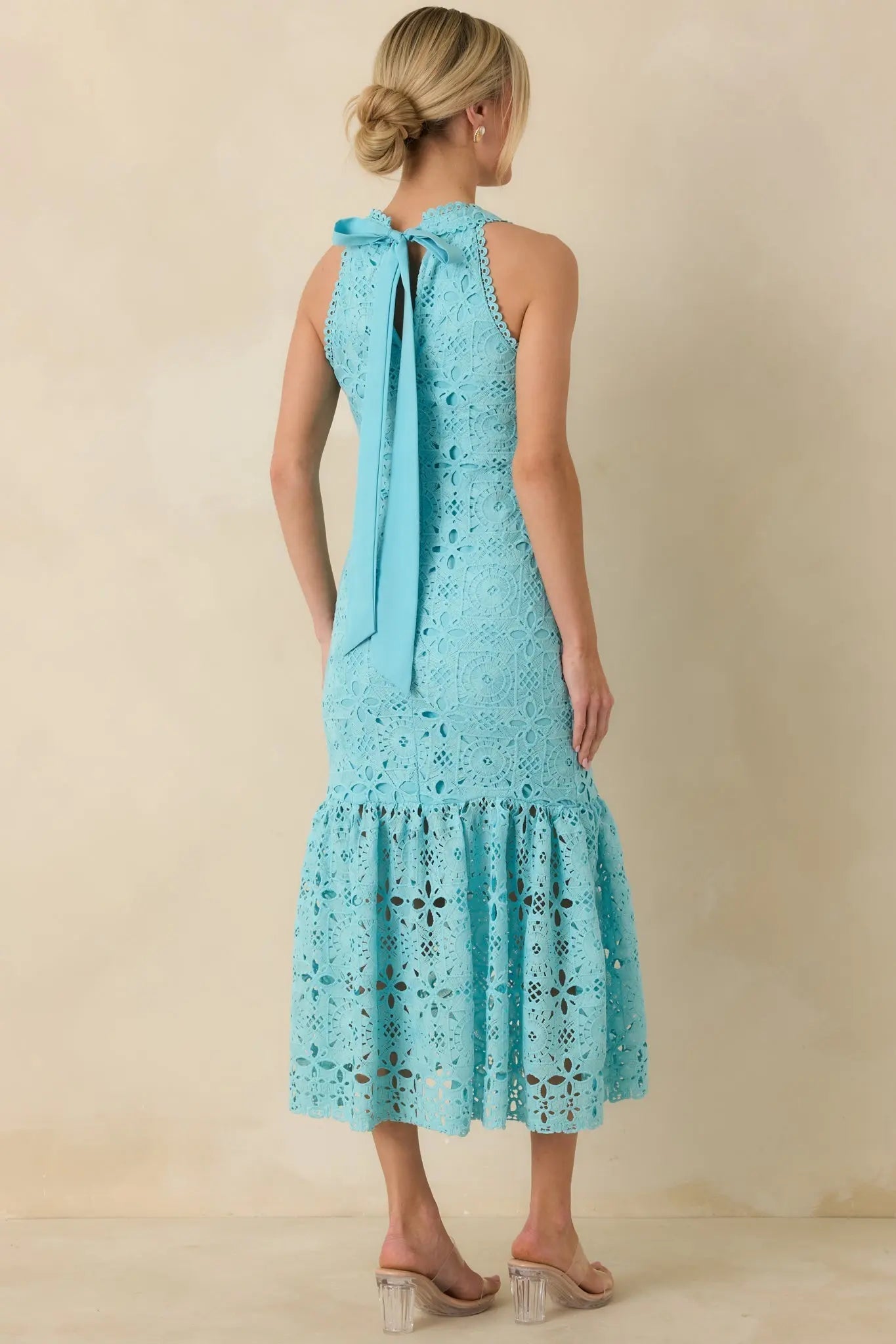 Women's It's A New Day Horizon Blue Floral Embroidered Maxi Dress | 100% Polyester 6