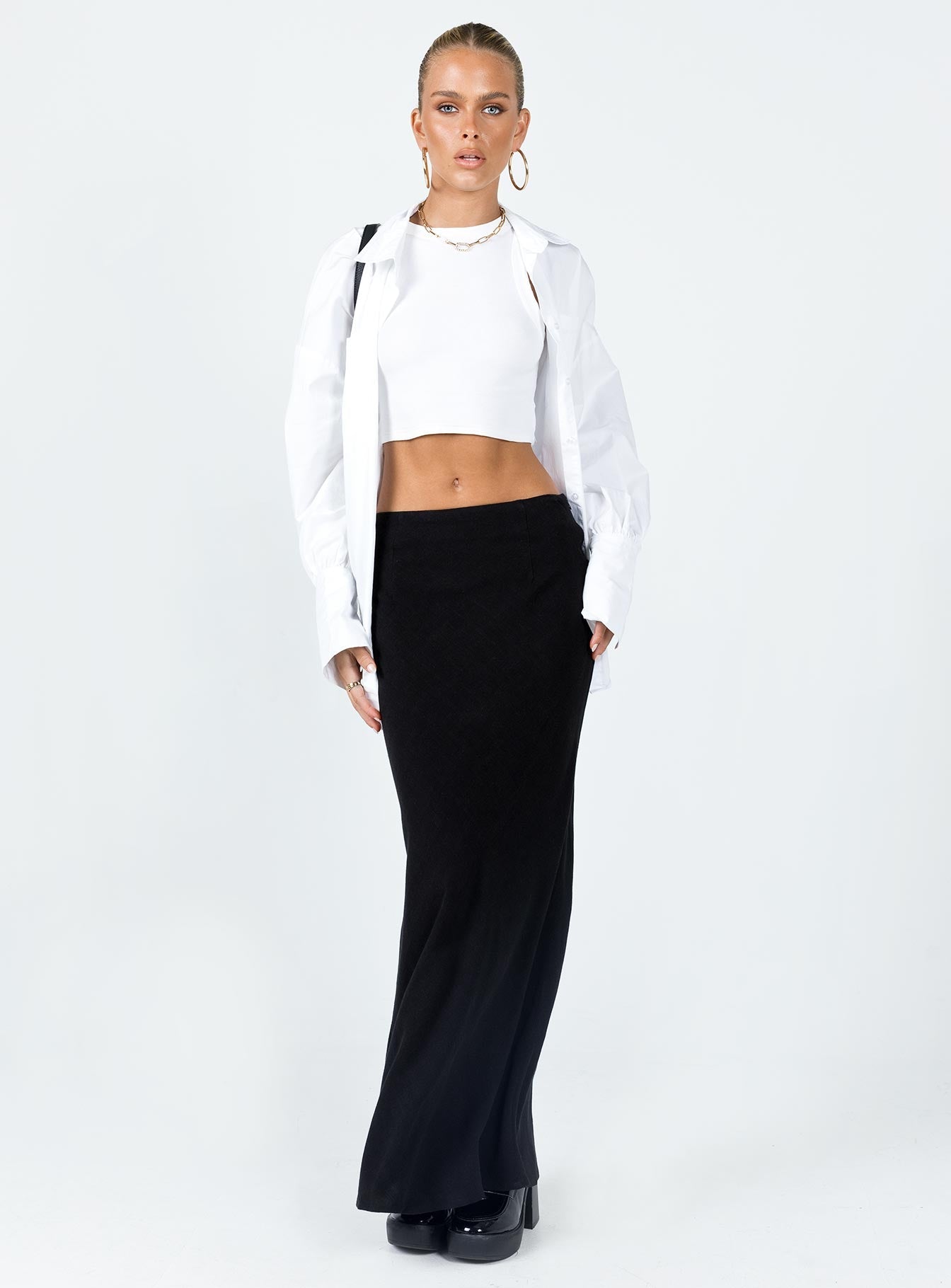 Women's Jodie Maxi Skirt Black | Linen blend maxi skirt 2