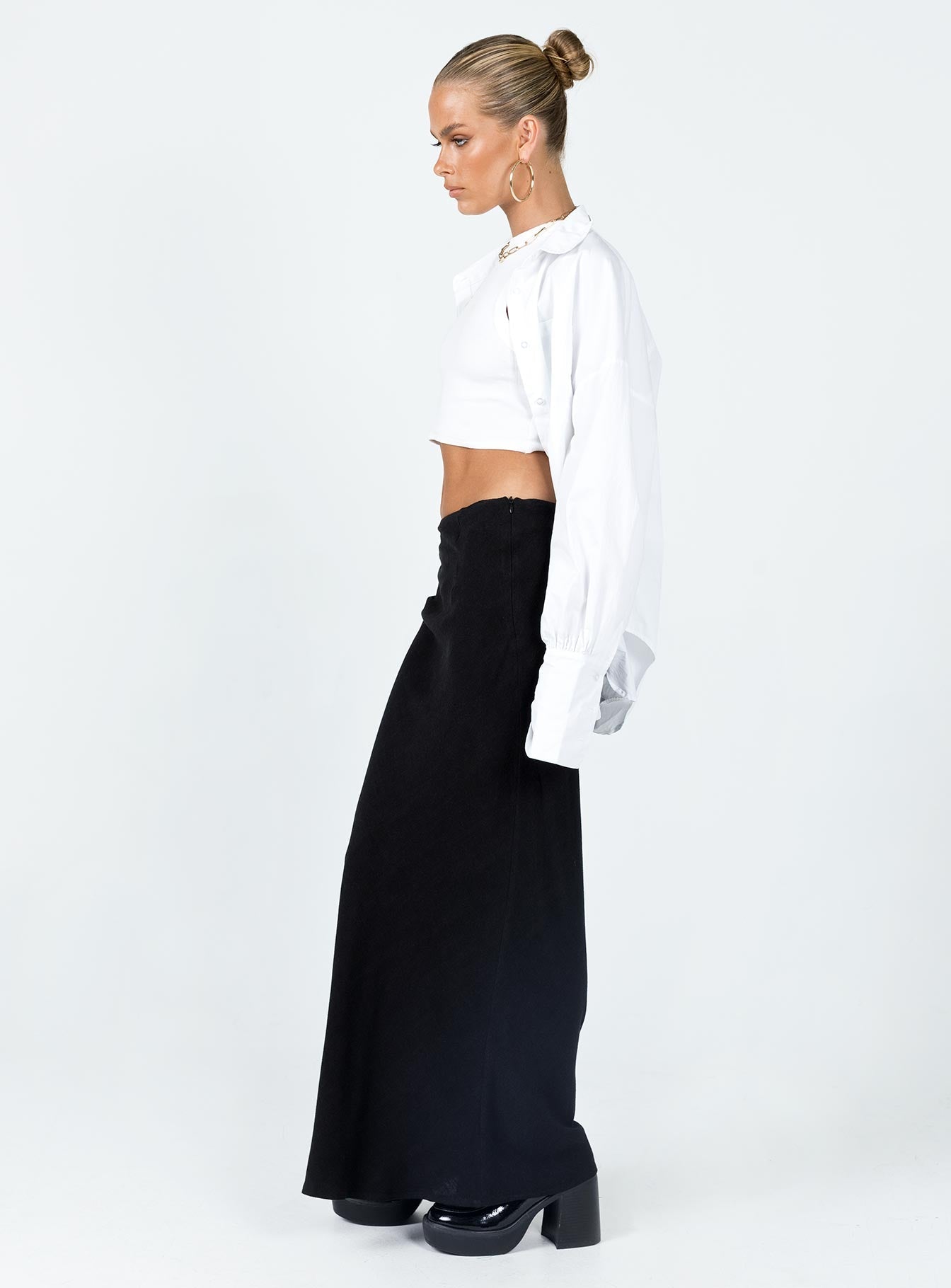 Women's Jodie Maxi Skirt Black | Linen blend maxi skirt 3