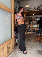 Women's Jodie Maxi Skirt Black | Linen blend maxi skirt 5