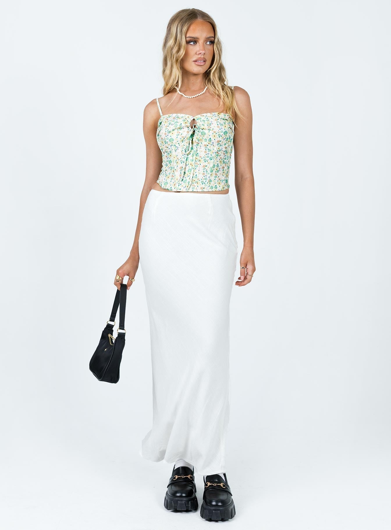 Women's Jodie Maxi Skirt White | Linen blend Maxi skirt 1