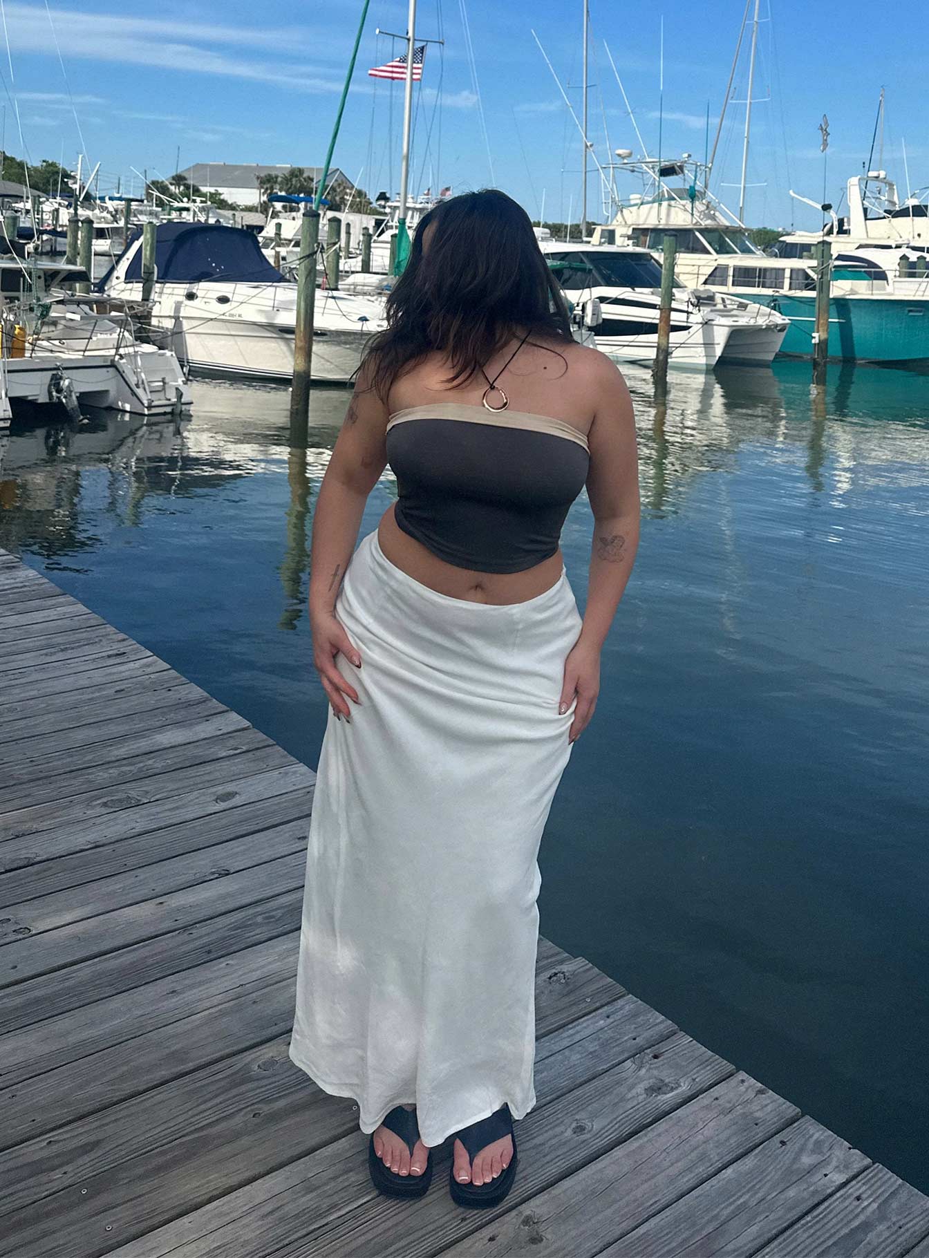 Women's Jodie Maxi Skirt White | Linen blend Maxi skirt 5