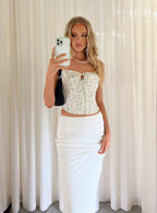 Women's Jodie Maxi Skirt White | Linen blend Maxi skirt 6