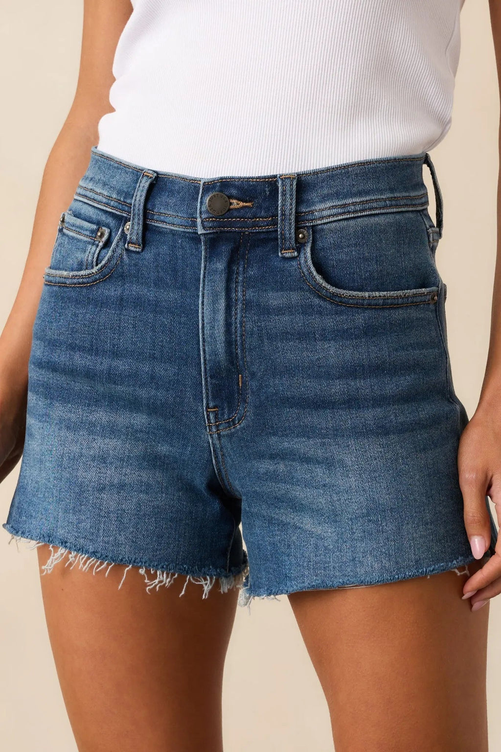 Women's Just The Thing Dark Wash High Waisted Denim Shorts | 93% Cotton 0