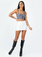 Women's Karley Low Waist Mini Skirt White | Low-rise mini skirt 4