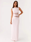 Women's Karma Collection | Maxi Dress for Women with Semi-Sheer Lace Waist | Elegant Long Dress for Glamorous Occasions  0