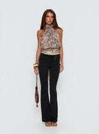 Women's Kataliah Foldover Flare Pants Black | Flared pants with foldover detail 5