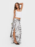 Women's Kiden Split Maxi Skirt Zebra | Maxi skirt in zebra print with split detail 0