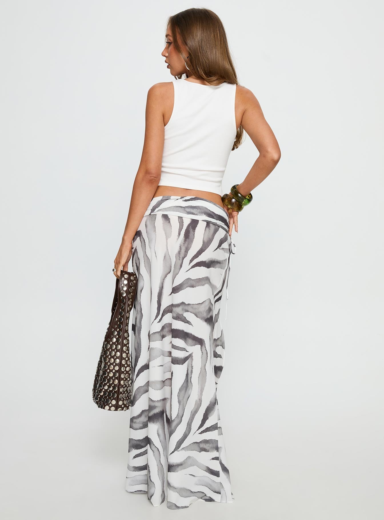 Women's Kiden Split Maxi Skirt Zebra | Maxi skirt in zebra print with split detail 4