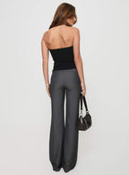 Women's Kinkirk Flared Pants Grey Pinstripe Petite | Princess Polly Petite 5