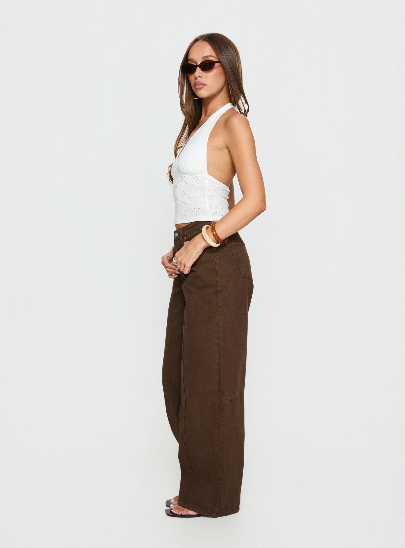 Women's Lando Low Rise Straight Leg Jeans Chocolate | Denim jeans with a low-rise fit & straight-leg cut 3