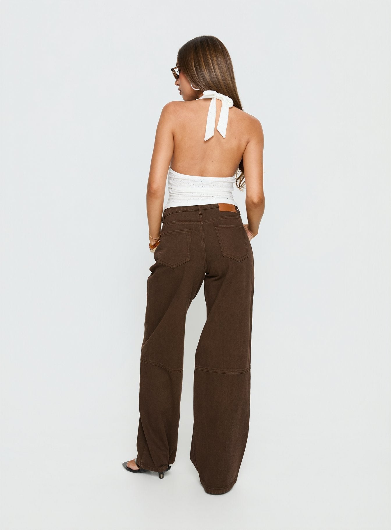 Women's Lando Low Rise Straight Leg Jeans Chocolate | Denim jeans with a low-rise fit & straight-leg cut 4