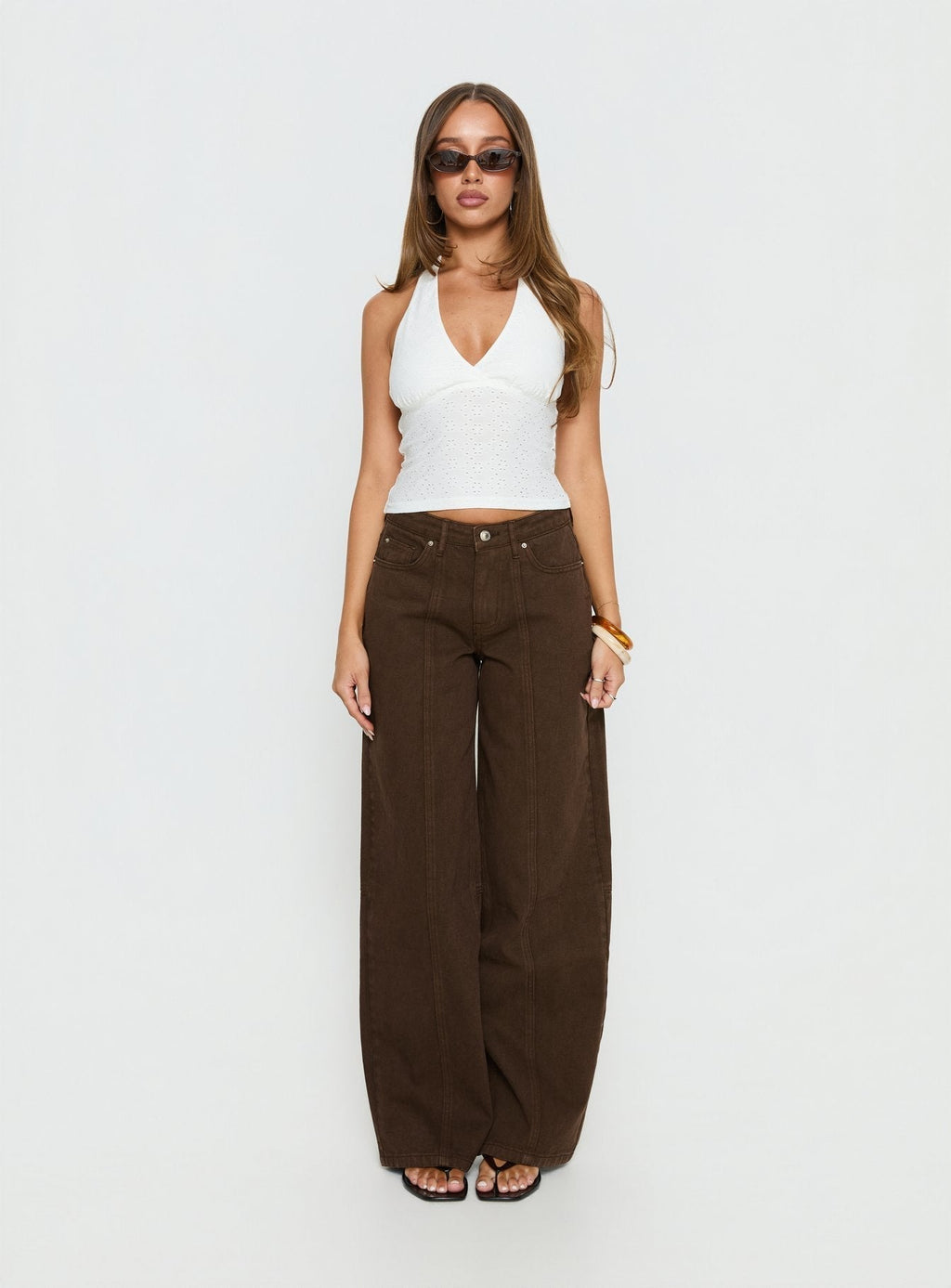Women's Lando Low Rise Straight Leg Jeans Chocolate | Denim jeans with a low-rise fit & straight-leg cut 7