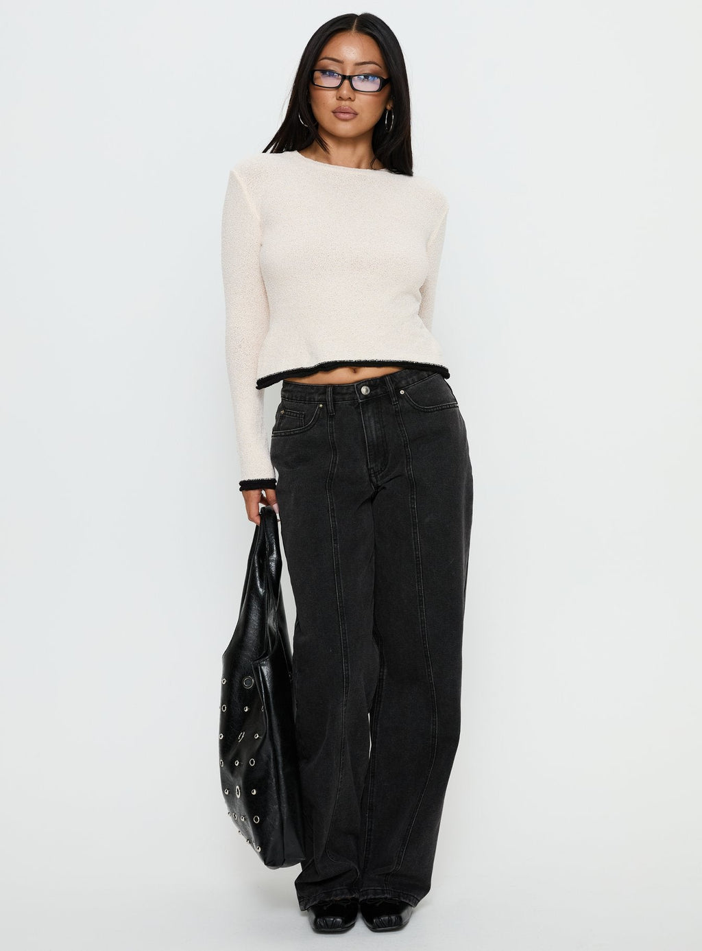Women's Lando Low Rise Straight Leg Jeans Washed Black | Denim jeans with a low-rise fit & straight-leg cut 3