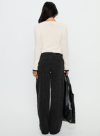 Women's Lando Low Rise Straight Leg Jeans Washed Black | Denim jeans with a low-rise fit & straight-leg cut 5