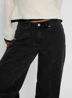 Women's Lando Low Rise Straight Leg Jeans Washed Black | Denim jeans with a low-rise fit & straight-leg cut 6