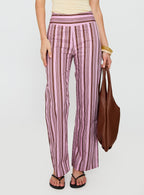 Women's Leocadie Pants Pink Stripe | Straight-leg stripe pants 1