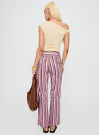 Women's Leocadie Pants Pink Stripe | Straight-leg stripe pants 4