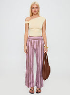 Women's Leocadie Pants Pink Stripe | Straight-leg stripe pants 6