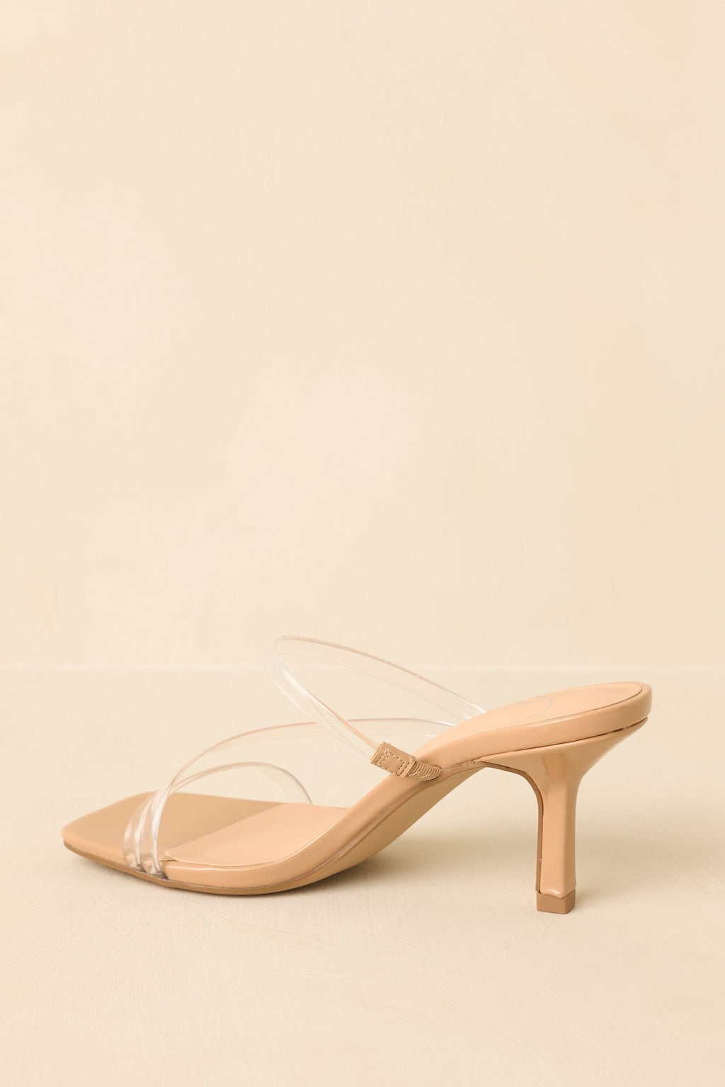 Women's Let Me Make It Clear Nude Clear Strap Heels | Heel Measures 2.75" in Height 5