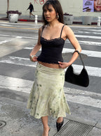 Women's Lewish Low Rise Midi Skirt Green Floral | Floral low-rise midi skirt 7