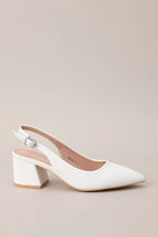 Women's Life In A Flash White Sling Back Heels | Heel Measures 2.5" 2