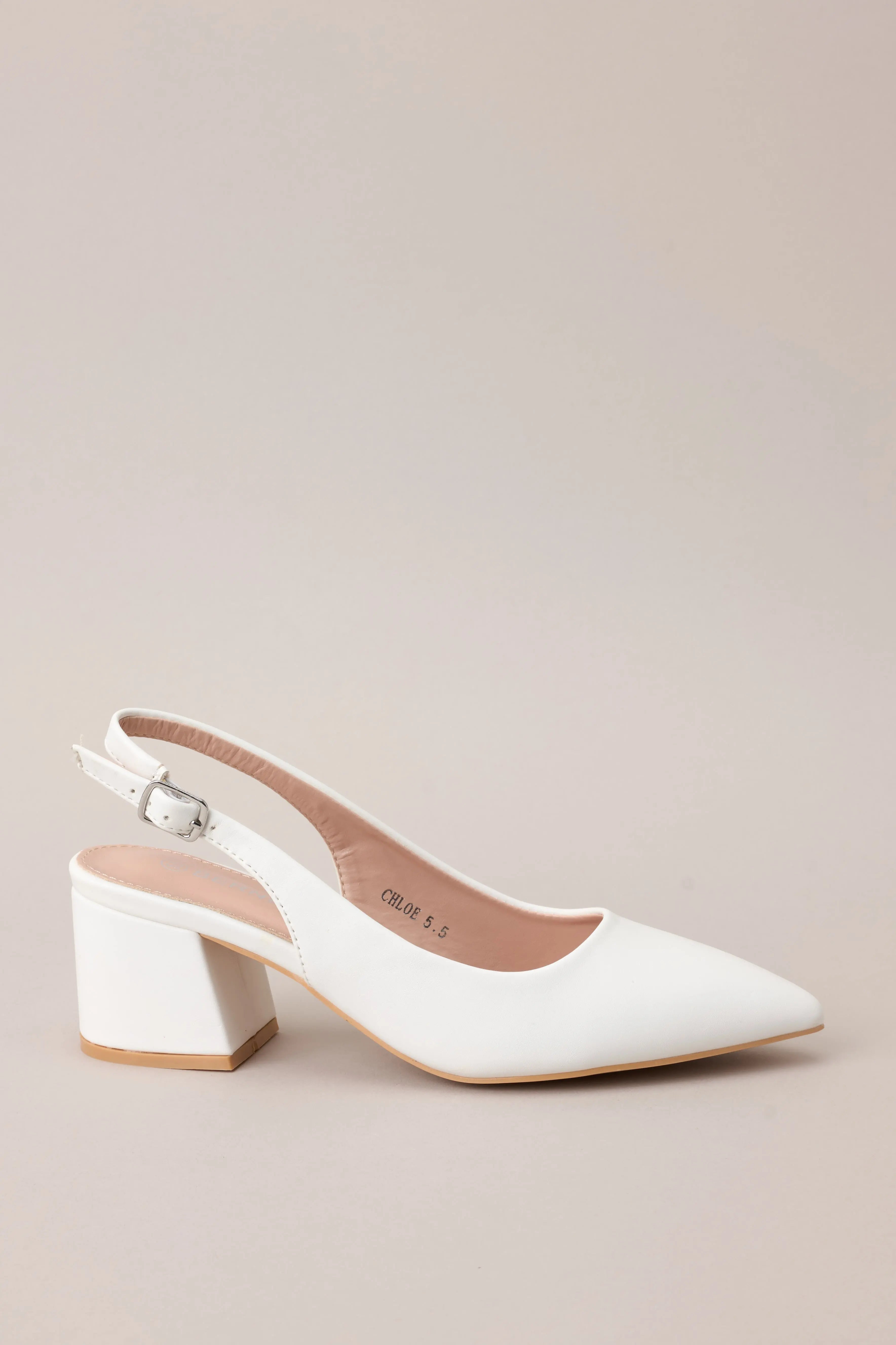 Women's Life In A Flash White Sling Back Heels | Heel Measures 2.5" 2